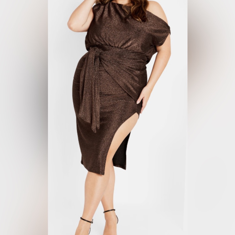Paloma Midi Dress - bronze